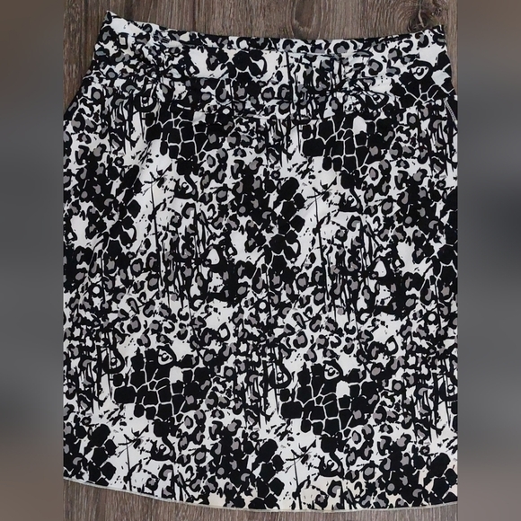 Tranquility Black Grey Ivory Knit Skirt Size XL Boho Office Date Business Casual - Picture 5 of 8